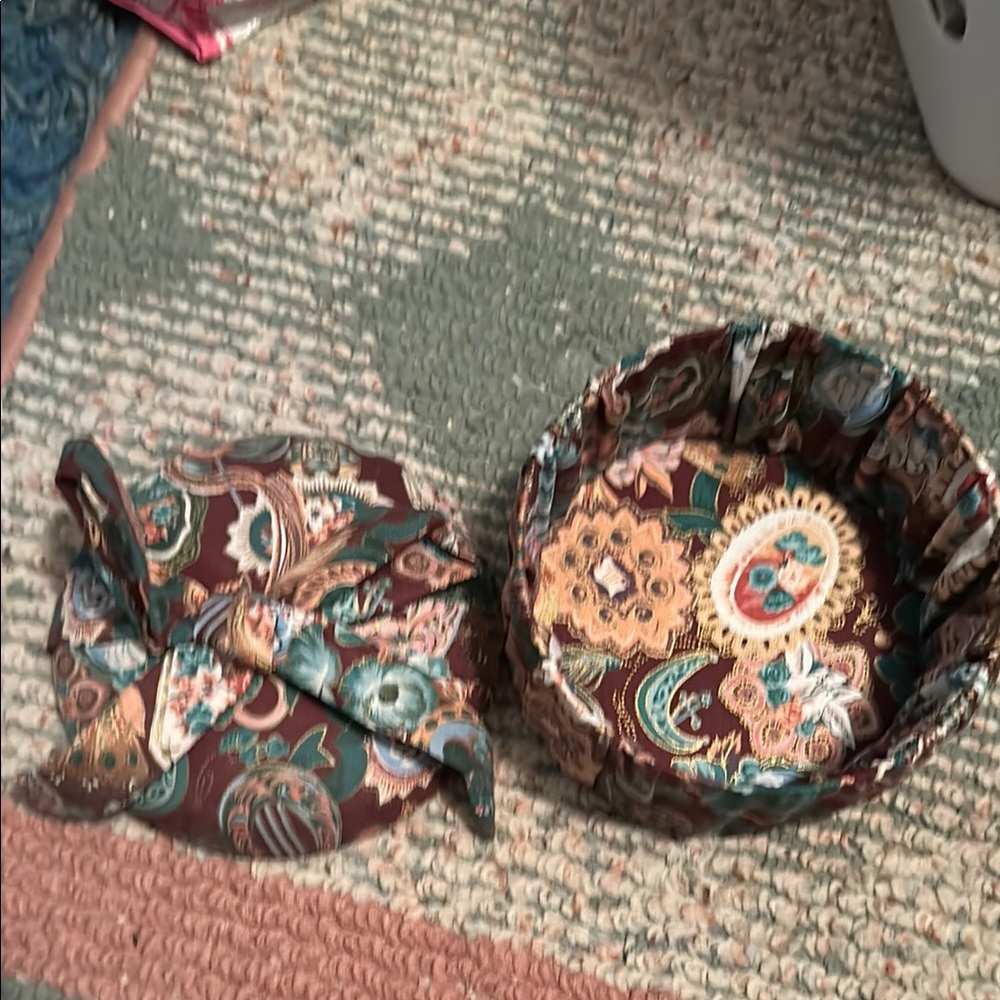 Colorful Paisley Fabric Bowl